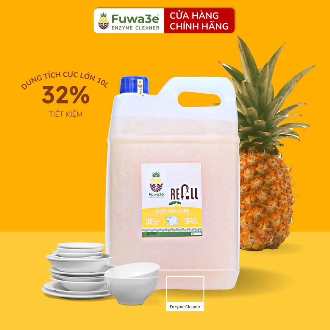 Nước rửa chén hữu cơ enzyme sinh học dứa Fuwa3e 10L