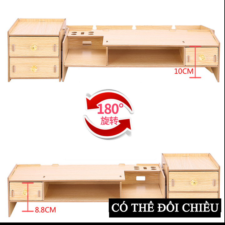 Kệ để màn hình 2 tầng 64.5x20x13.5 - kệ gỗ để màn hình máy tính