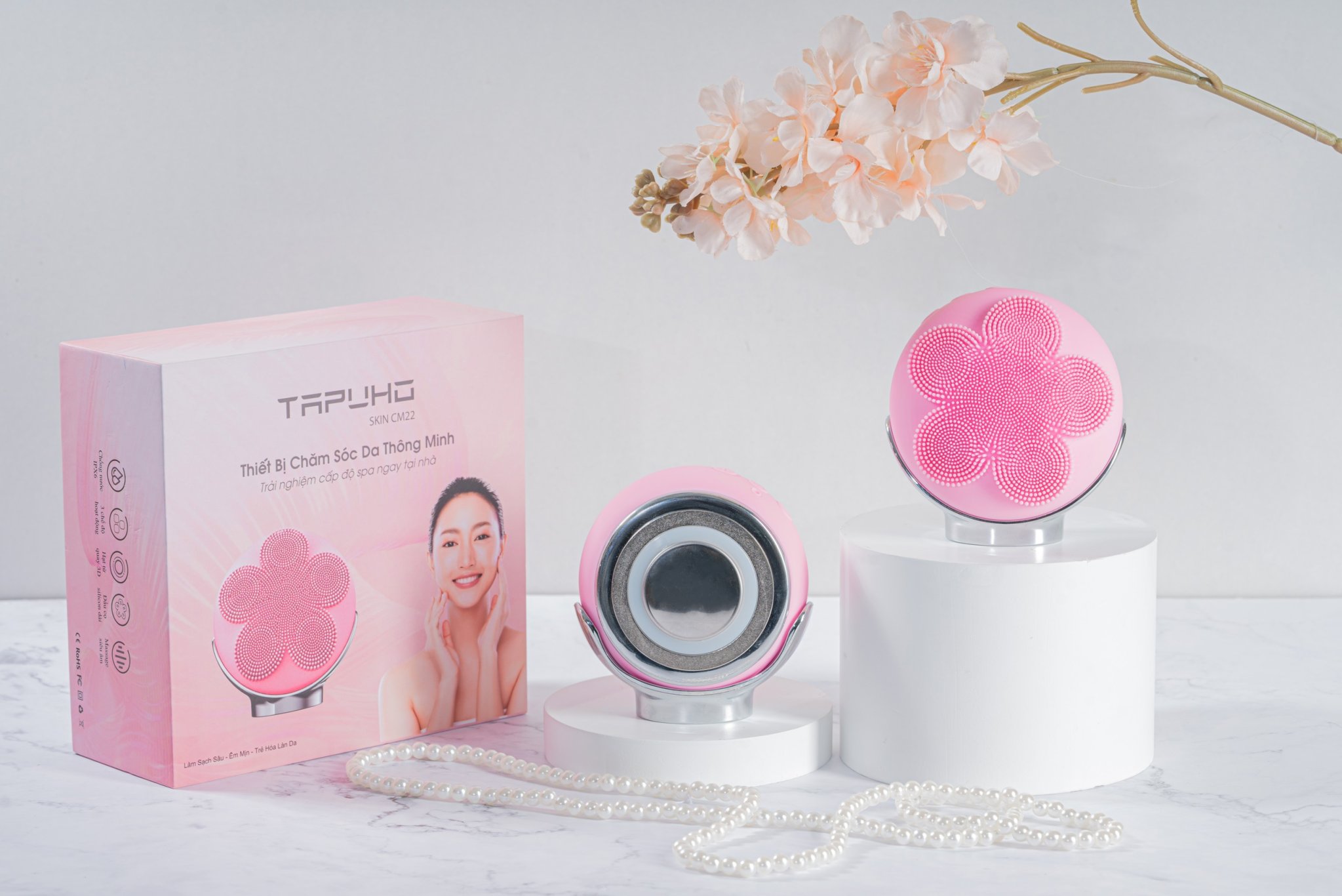 Máy rửa mặt và đẩy tinh chất TAPUHO SKIN CM22, 4 trong 1, hàng chính hãng TAPUHO - thương hiệu Đức [hÀN CHÍNH HÃNG]