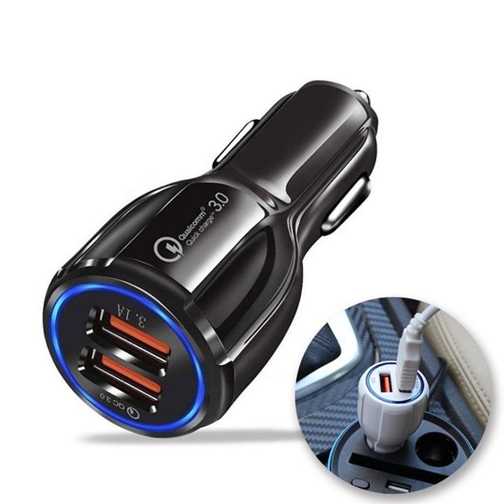 Tẩu Sạc Ô Tô 2 Cổng USB-QC3