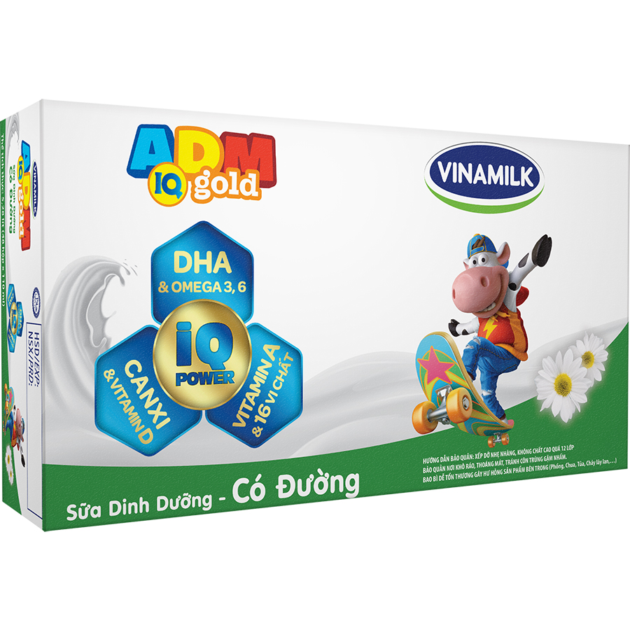 Sữa dinh dưỡng Vinamilk ADM Có Đường - Thùng 48 hộp 110ml