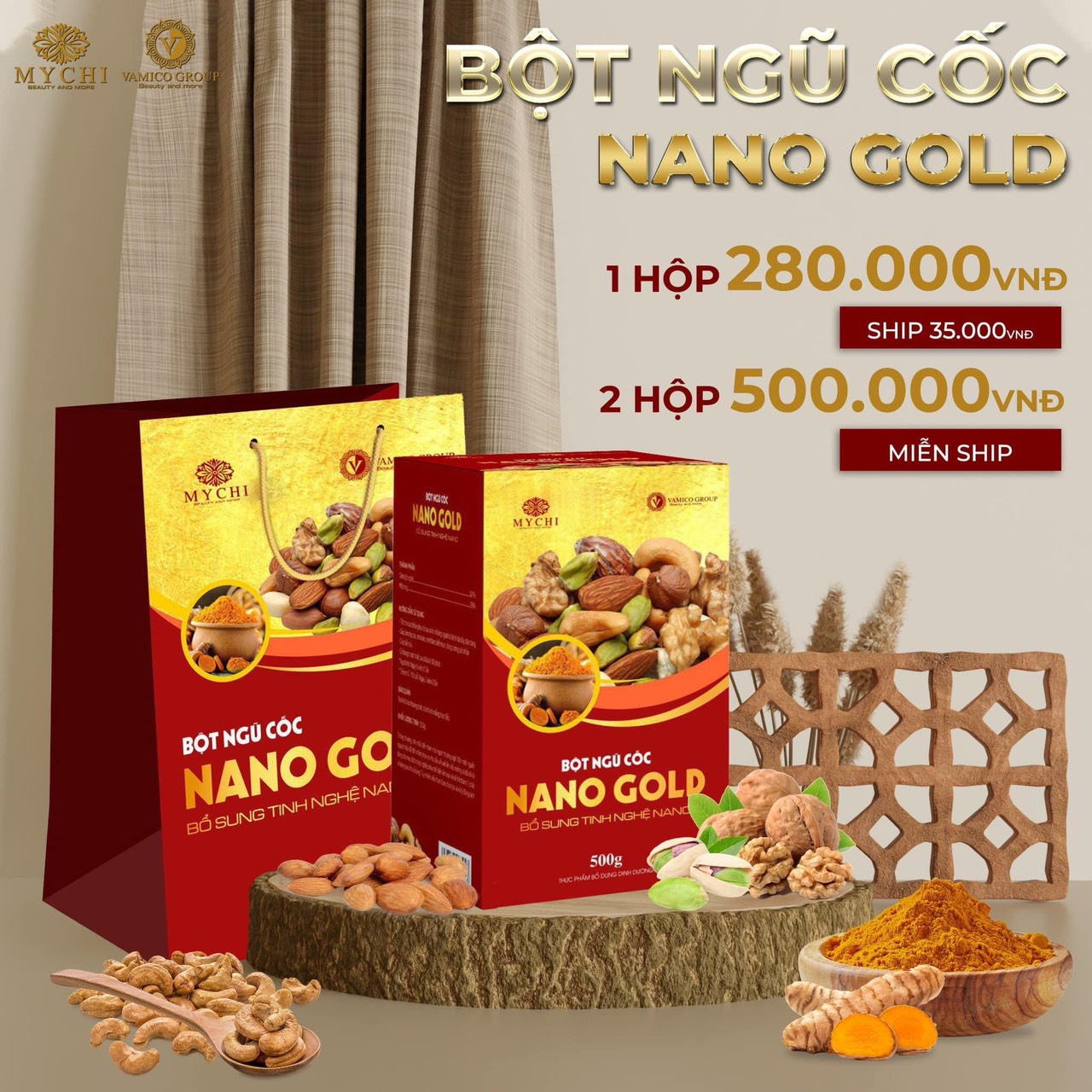 Bột ngũ cốc Nano Gold Mychi - Tập Đoàn Vamico Việt Nam