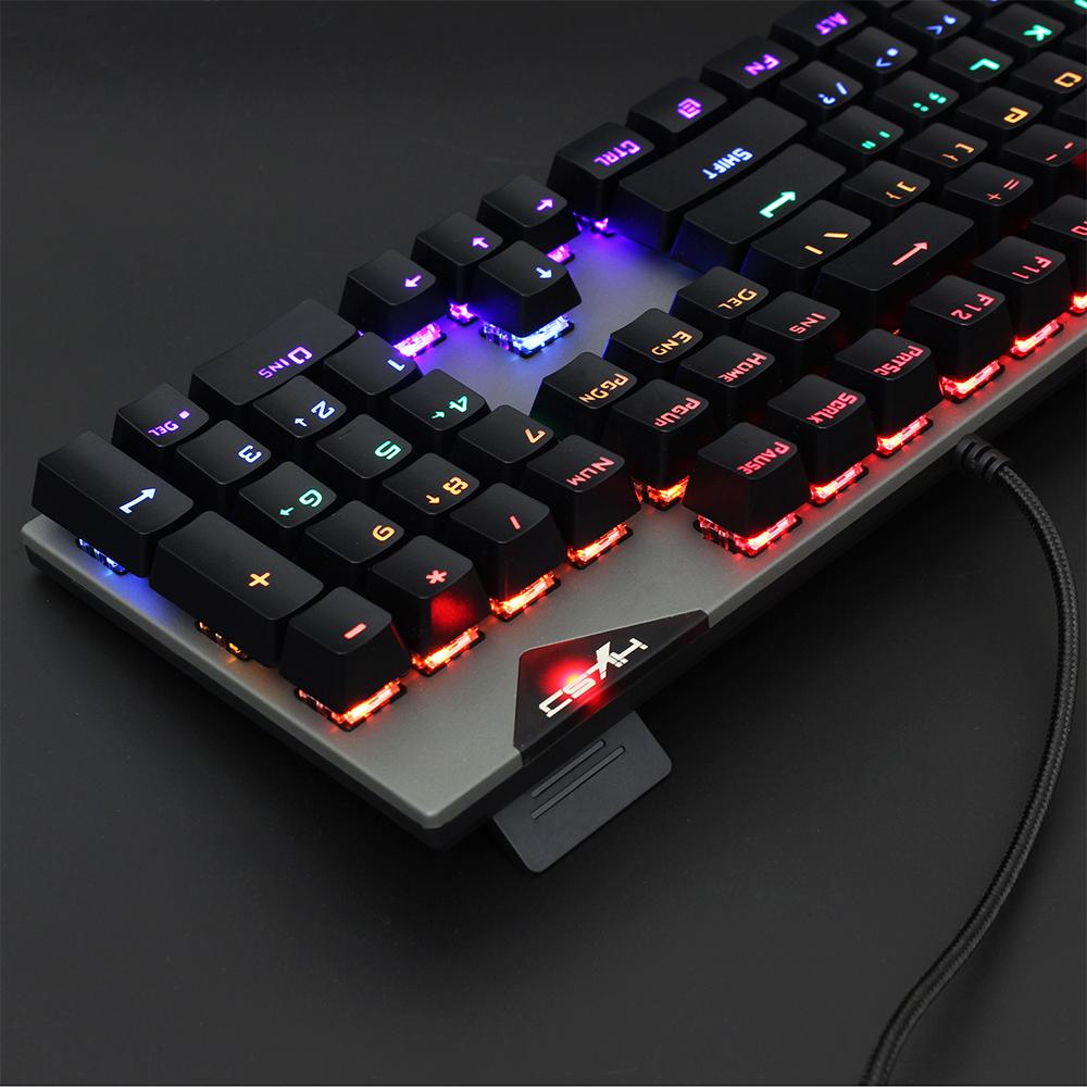 HXSJ L300 Wired 104-key Keyboard RGB Backlit Keyboard N-key Rollover Blue Switch
