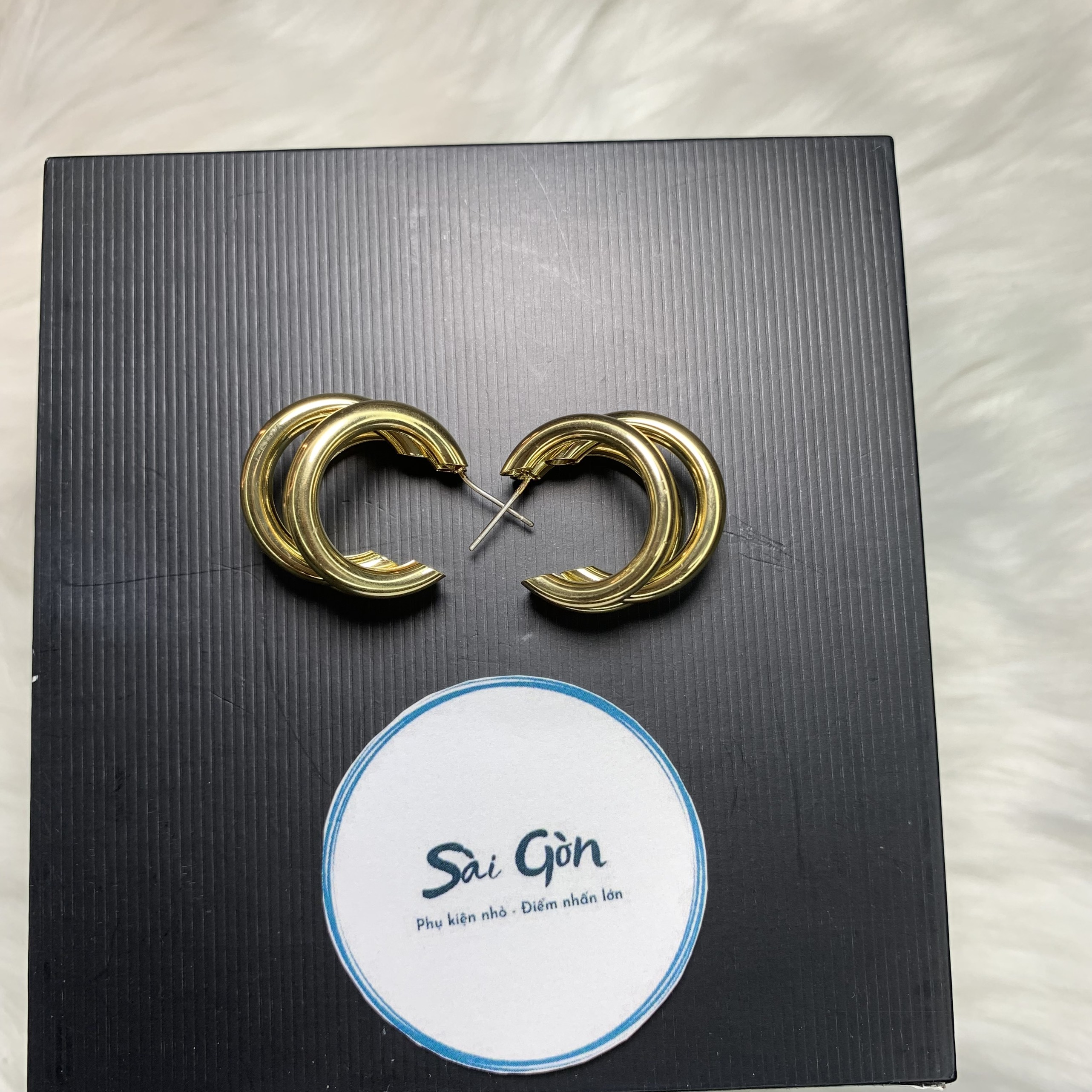 Boong tai mạ vàng phong cách cổ điển SAIGON ACCESSORY