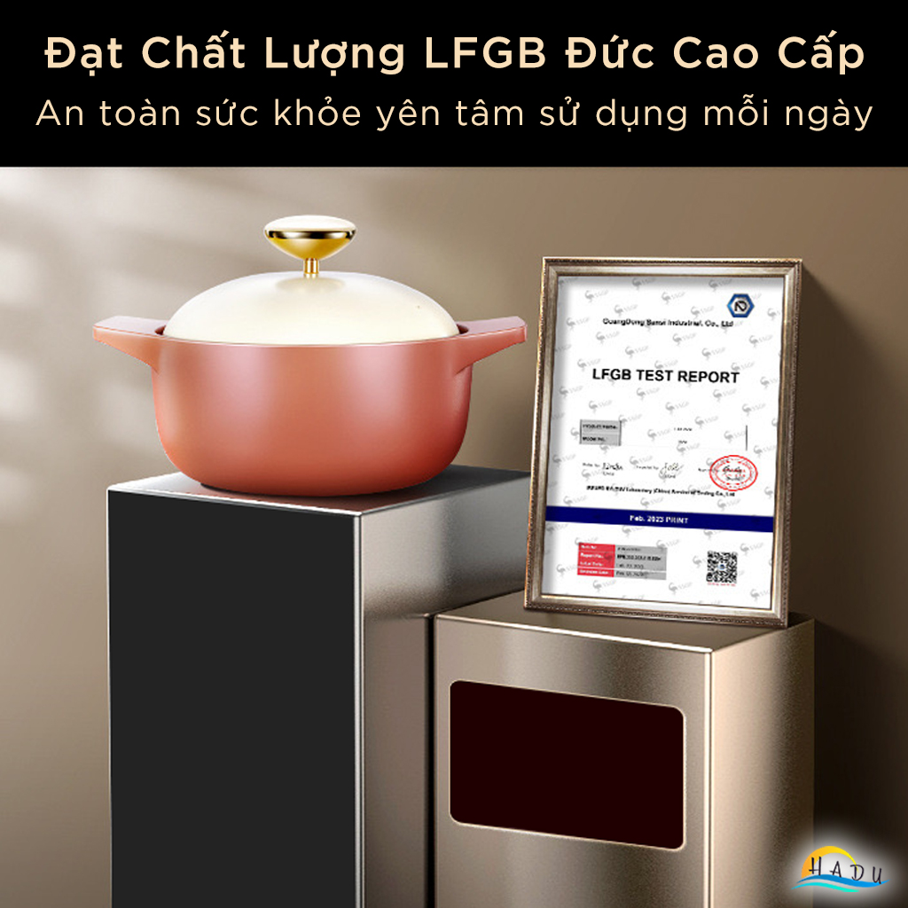 Nồi Đất Bếp Từ Kho Cá Thịt Nấu Mì Cay 22cm Cao Cấp Đạt Chất Lượng LFGB Đức SSGP