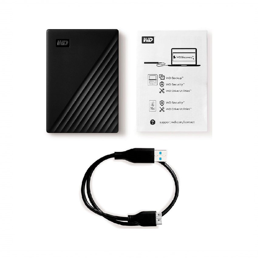 Ổ Cứng Di Động WD My Passport 2TB 2.5 inch USB 3.2 đen - Hàng chính hãng ASIA phân phối