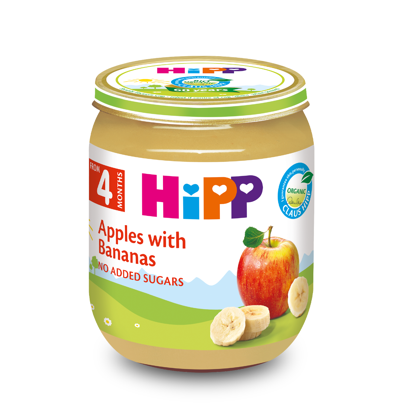 Dinh dưỡng đóng lọ ăn dặm Chuối Táo HiPP Organic 125g