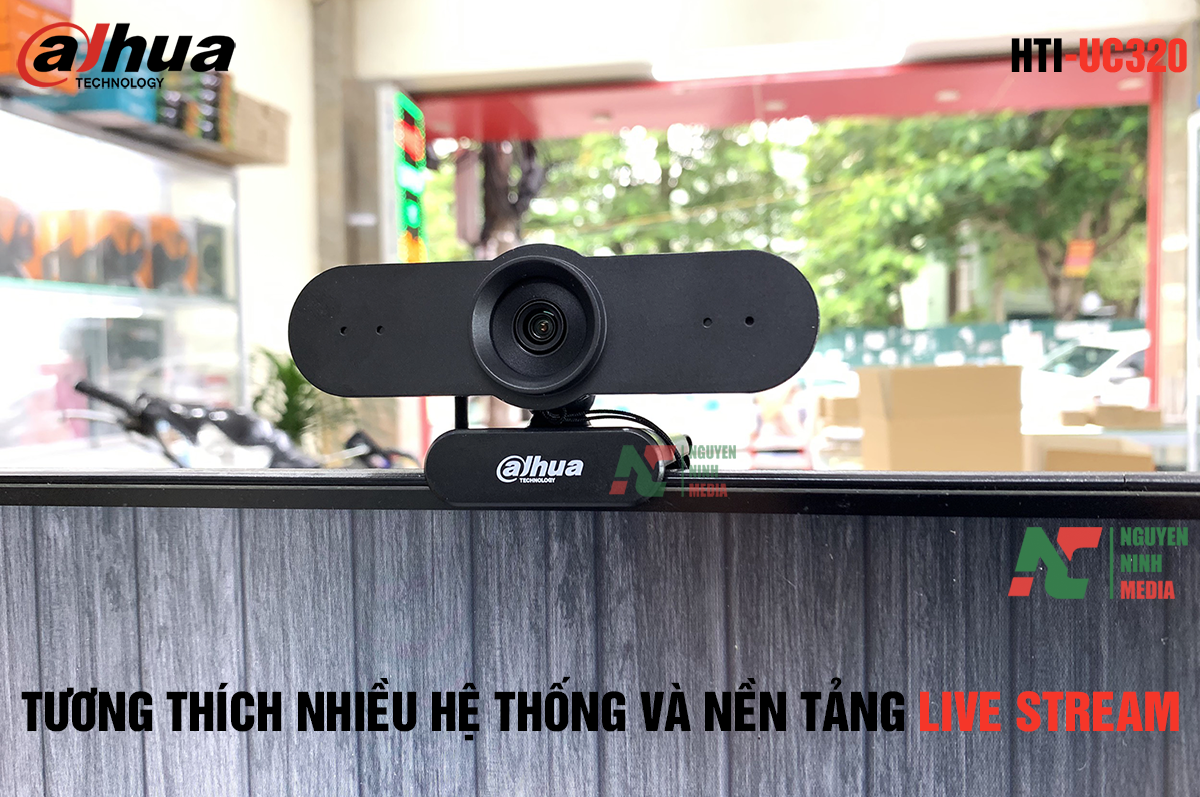 Webcam Dahua HTI-UC320 Full HD 1080P, Tích Hợp Mic - Hàng Chính Hãng