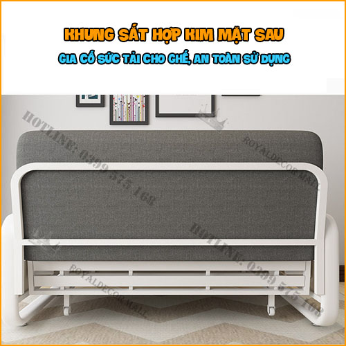 Giường Sofa Đa Năng Thông Minh ROYALDECORHN - Giường Sofa Kéo Thành Ghế Tiện Lợi Khung Sắt, Đệm Bọt Biển - Nội Thất Phòng Ngủ