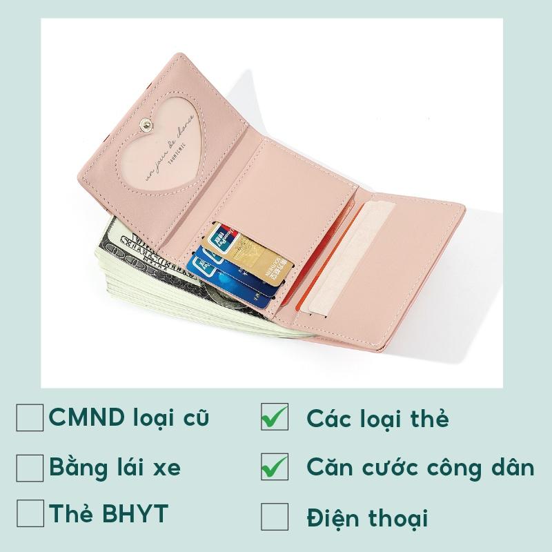 Ví nữ mini thời trang cầm tay cao cấp TAILIAN bỏ túi gấp 2 nhỏ gọn dễ thương da cực đẹp giá rẻ TM05