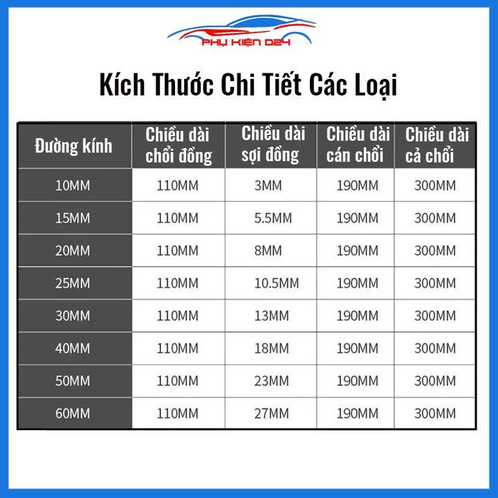 Chổi cước xoắn đánh rửa ống thủy tinh chai nhựa đường kính 10mm/12mm/14mm/16mm/20mm/25mm/30mm/40mm