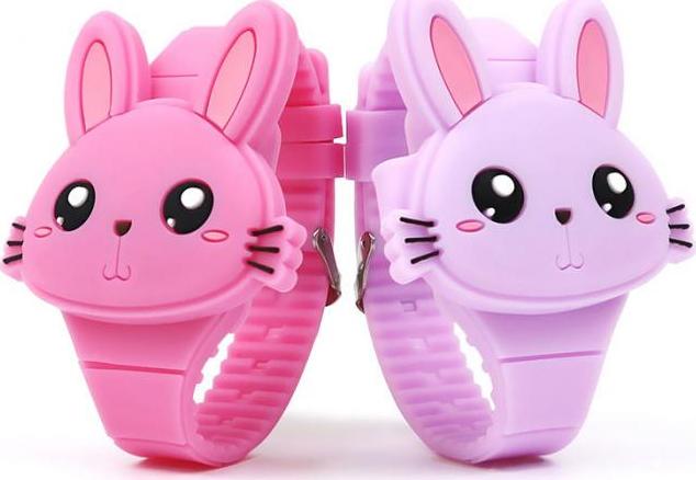 Đồng Hồ Bé Gái Hoạt Họa Thỏ Rabbit Dây Silicon Mềm Mại