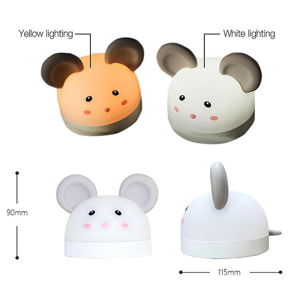 Modern LED Kids Digital Alarm Clock Table Rechargeable Nightlight