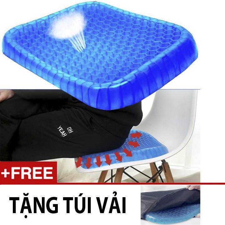 Đệm Ngồi Chống Mỏi 3D 2 Lớp Thoáng Khí - Chống Đau Mỏi Lưng - Đệm Gel Tổ Ong Đàn Hồi Lót Ghế