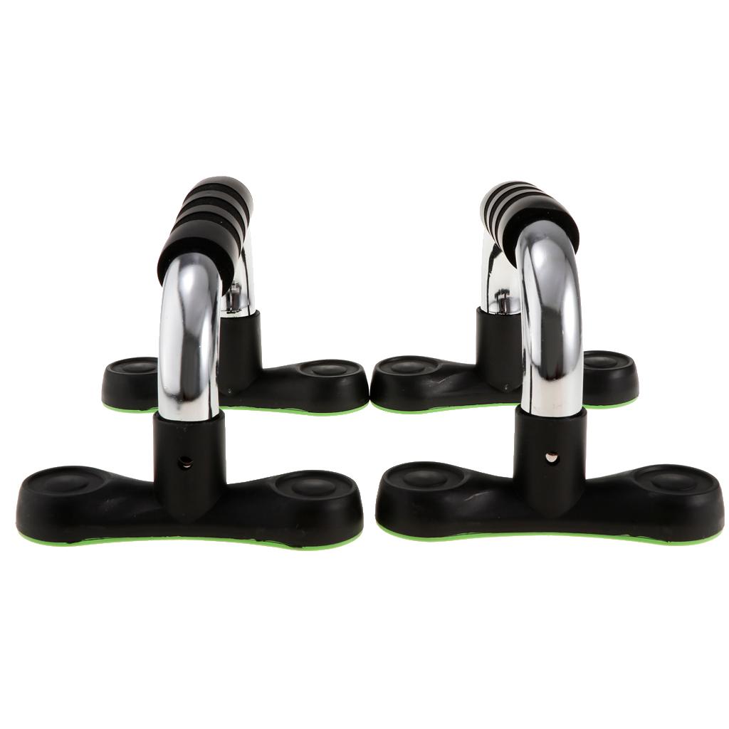 1 Pair Steel Push up Bars Chest Muscle Pushup Stands with Foam Grips Slivery