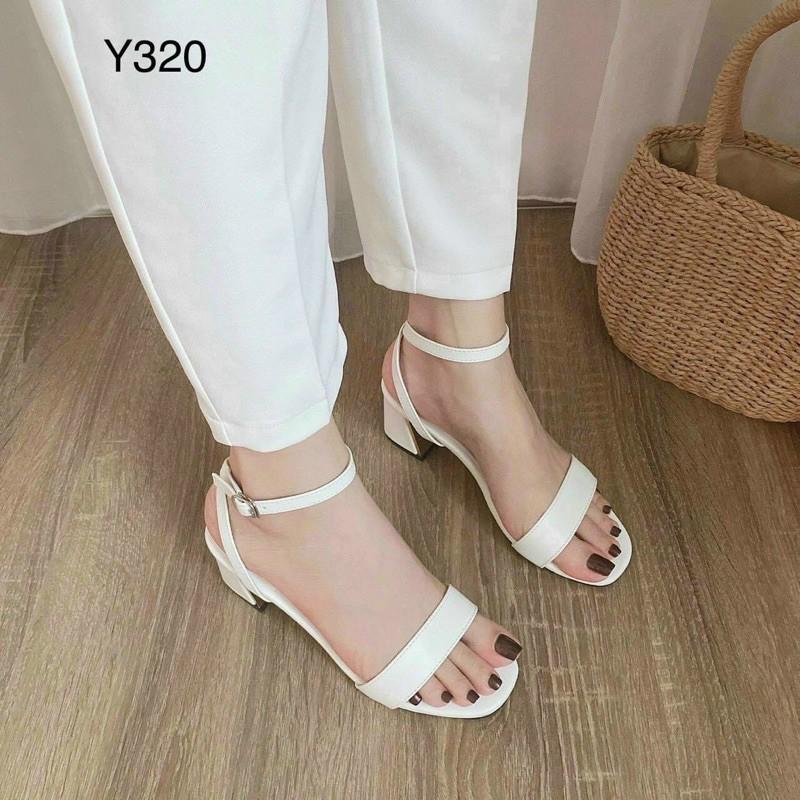 Giày Sandal Nữ Da Lì Cao Cấp Gót 5cm Quai Bản To Th81