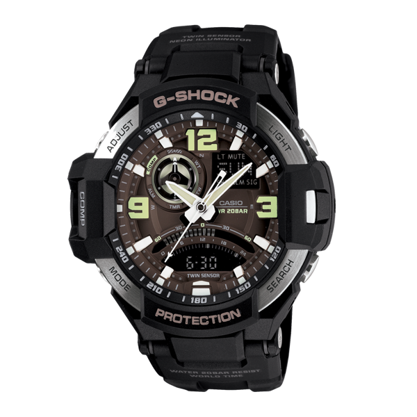 Đồng Hồ Nam Dây Nhựa Casio G-Shock GA-1000-1BDR Chính Hãng - La bàn - Nhiệt kế - GA-2000-5A Gravity Master