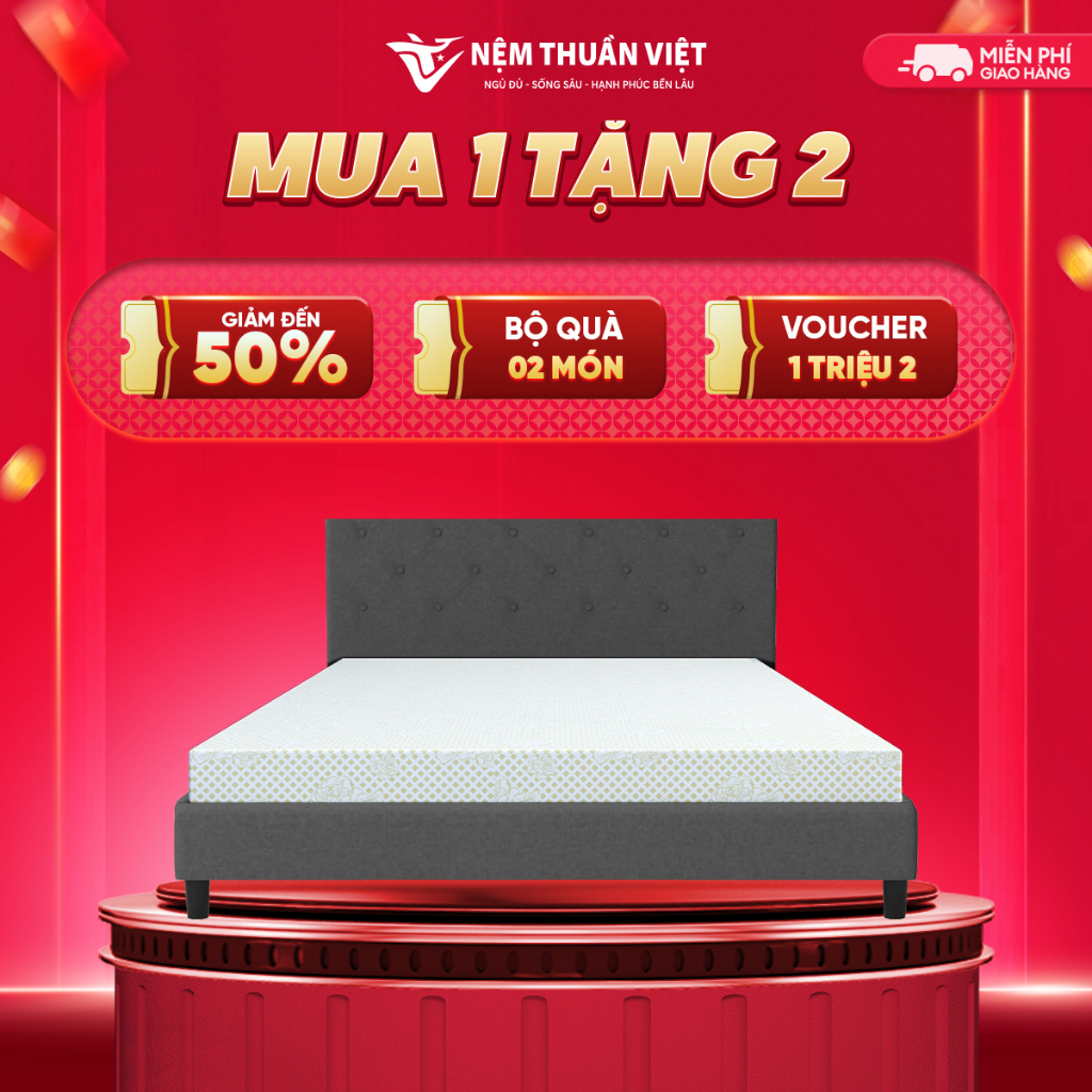 Nệm Foam Cao Cấp Thuần Việt Platinum Công Nghệ Hoa Kỳ, Kháng Khuẩn Tối Ưu