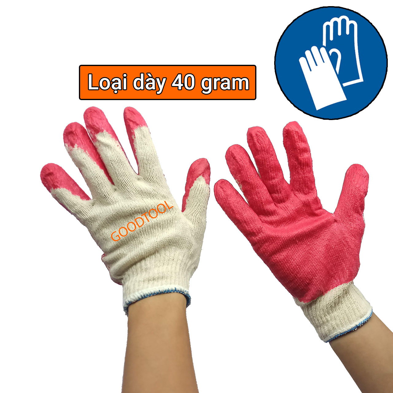 Găng tay lao động sơn đỏ 40 gram