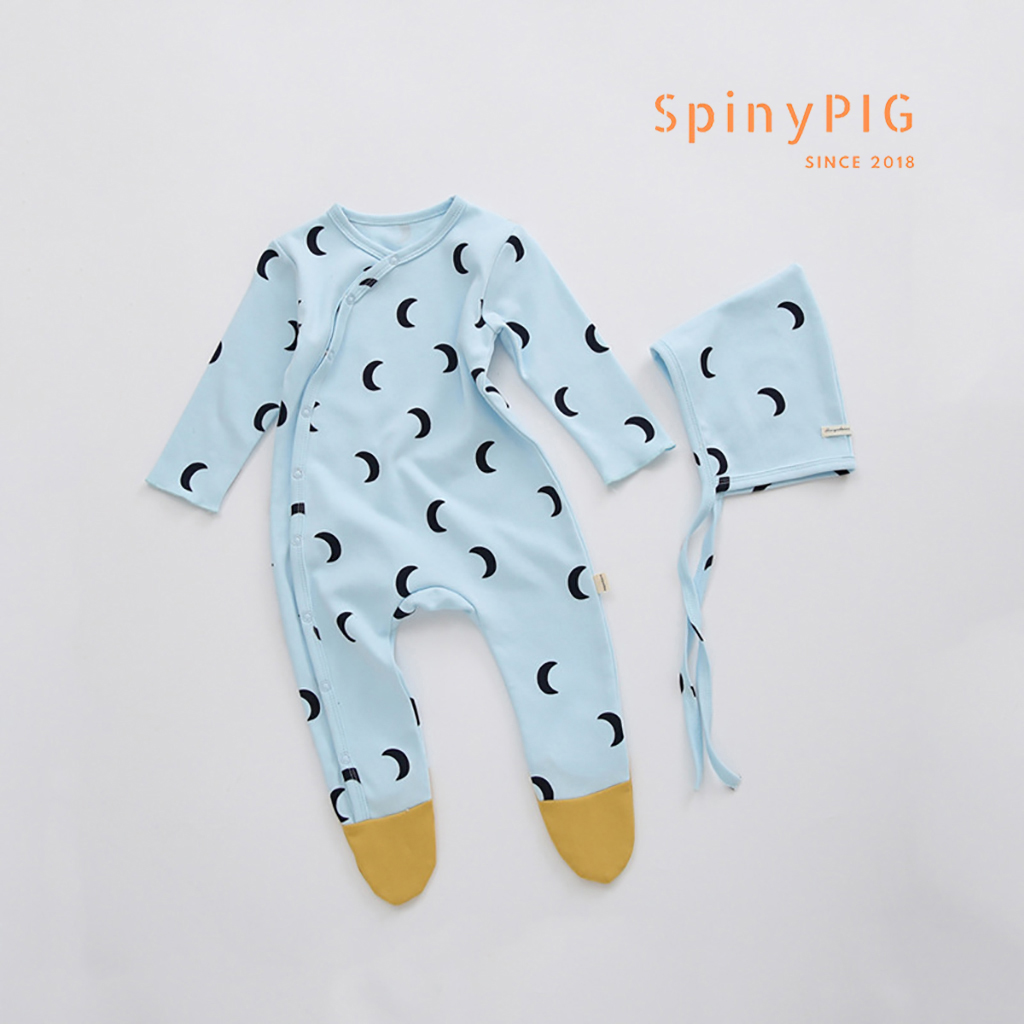 Set body kèm mũ sơ sinh 0-2 tuổi style Hàn Quốc cotton chùm bàn dài tay thu đông