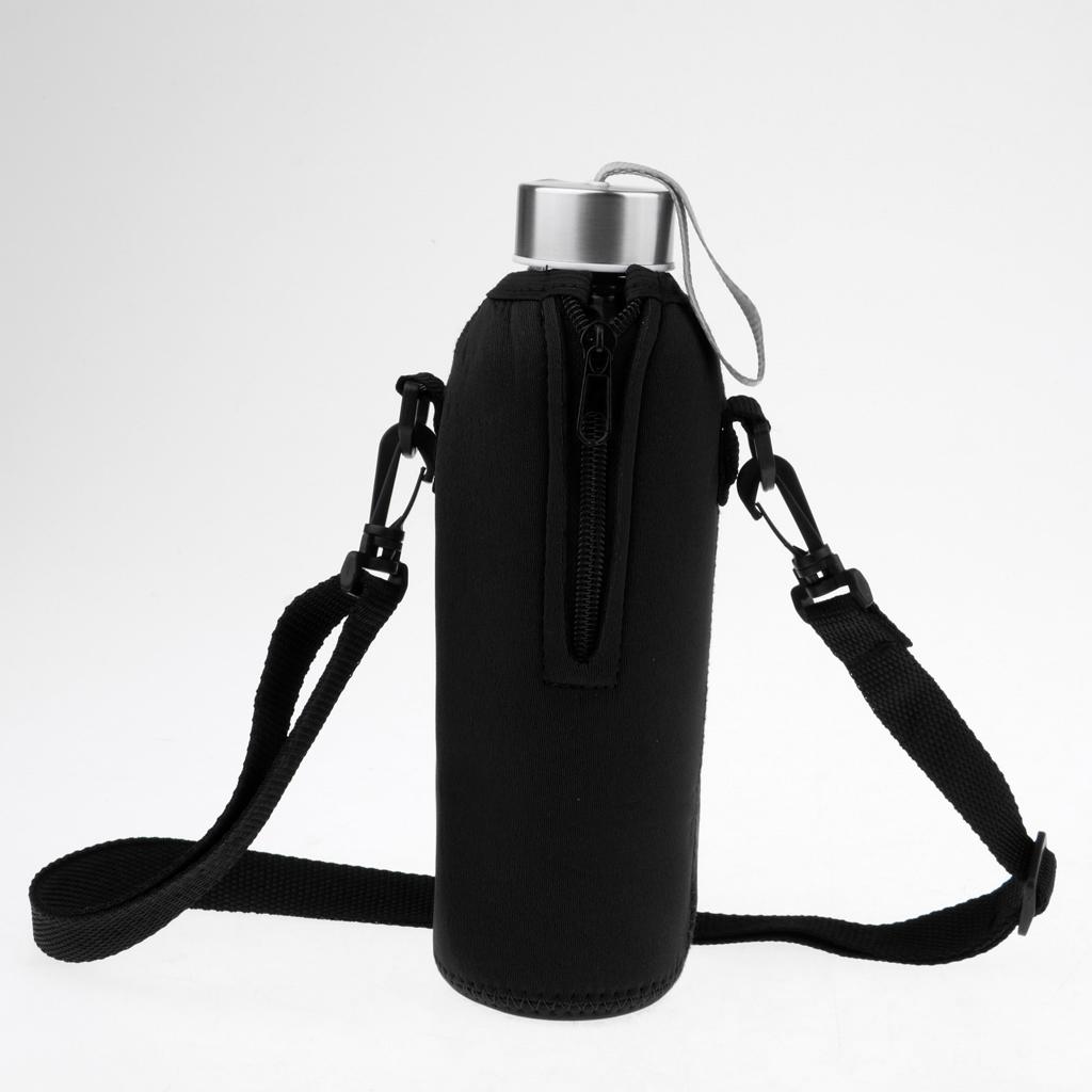 750ml Sports Water Bottle Holder Sleeve Bag Neoprene Carry Pouch Case Black