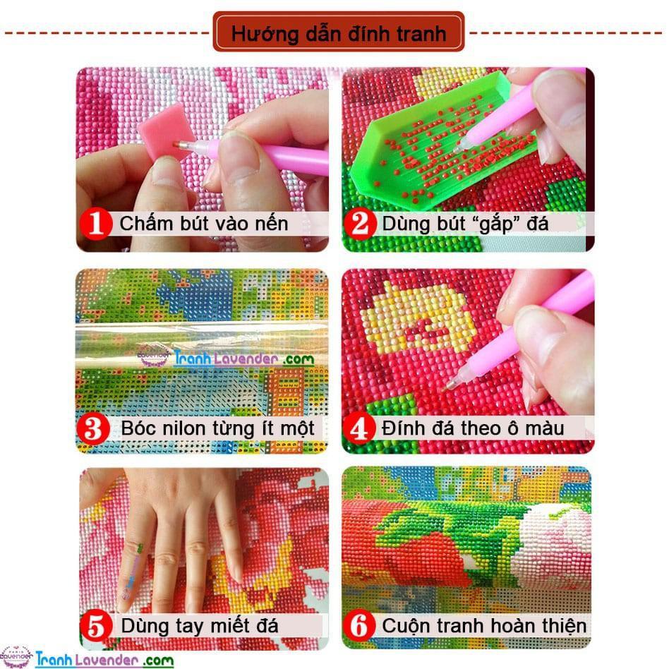 Tranh Đính Đá ĐỨC MẸ . Kích Thước: 67cm x 75cm