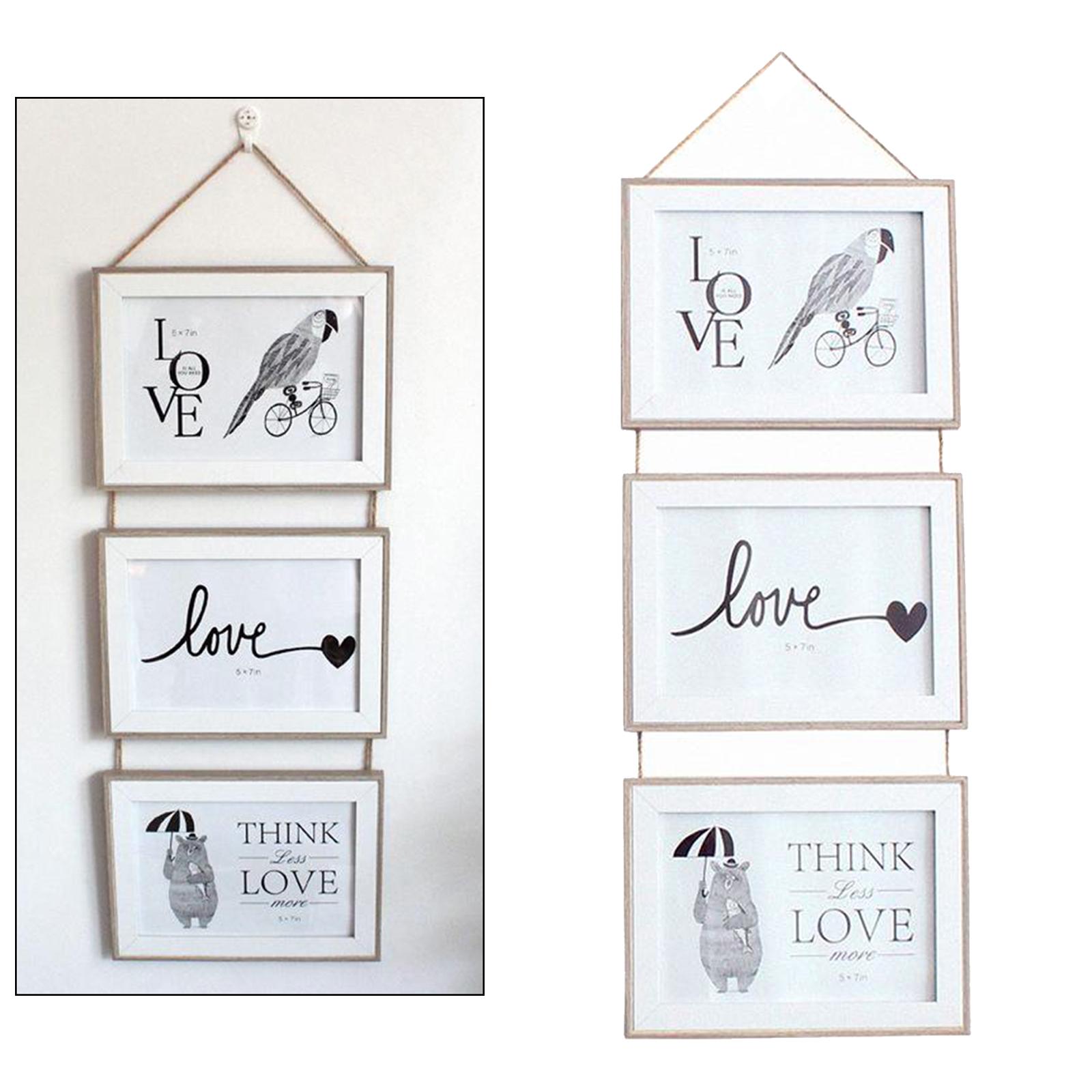3x 4x6 inch / 5x7 inch Picture Frames for Wall Hanging 6 inch  wood color