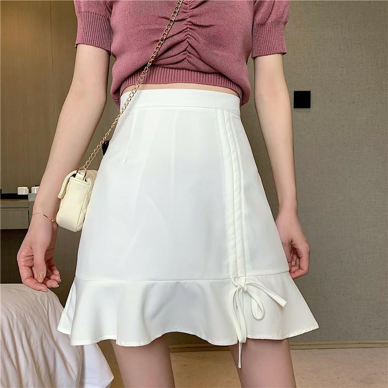 Chân váy nữ chữ A dáng ngắn, rút dây mặc được 2 kiểu
