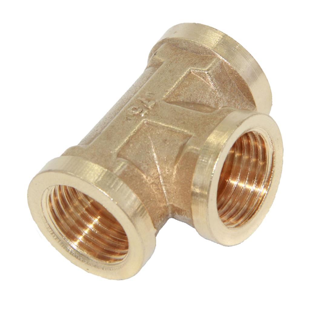1/2'' Brass Pipe 3 Way Thread Fitting Coupler Connector DN15