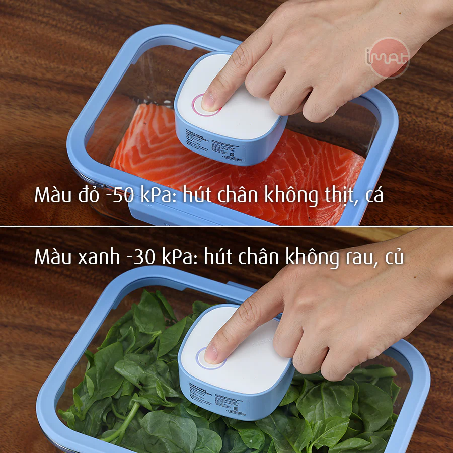 Bơm chân không dành cho hộp thuỷ tinh VACU Neoflam. giữ thức ăn tươi lâu hơn, trọn vi với hộp đựng thực phẩm thủy tinh VACU