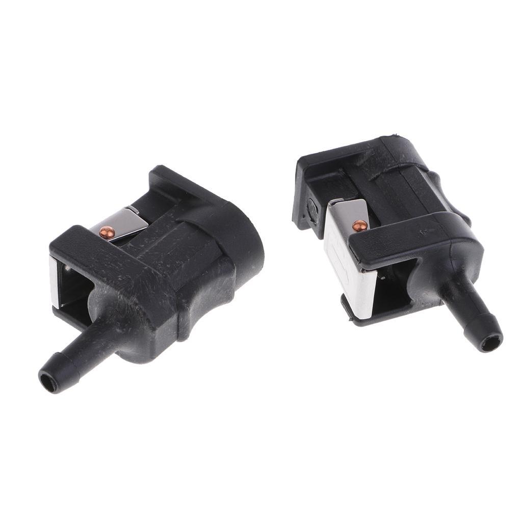 2  Line Tank Connector for  Outboard Motor Engine 6mm Hose Black