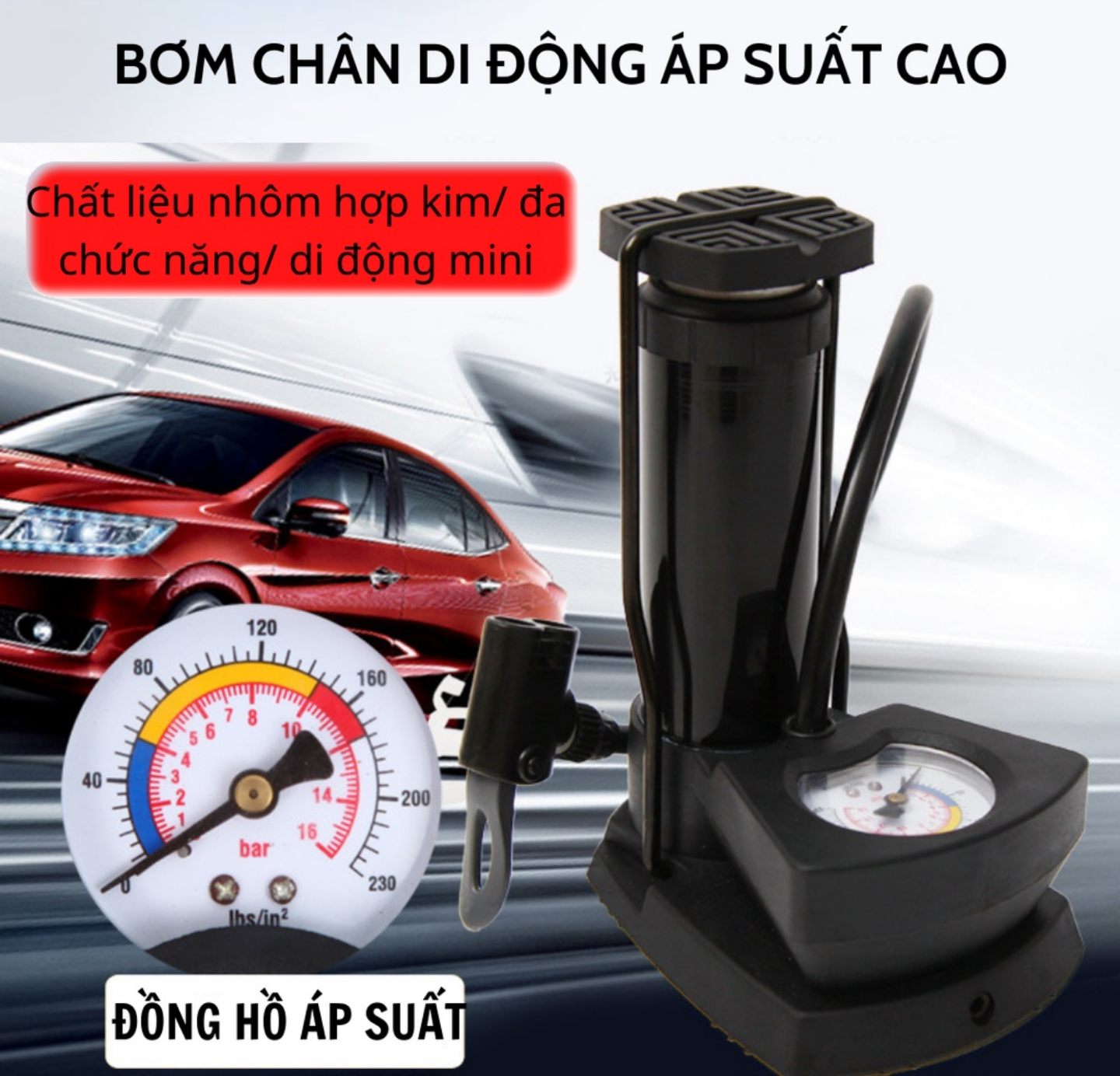 BƠM XE ĐẠP CHÂN ĐA NĂNG TIỆN DỤNG MẪU MỚI HÀNG CAO CẤP