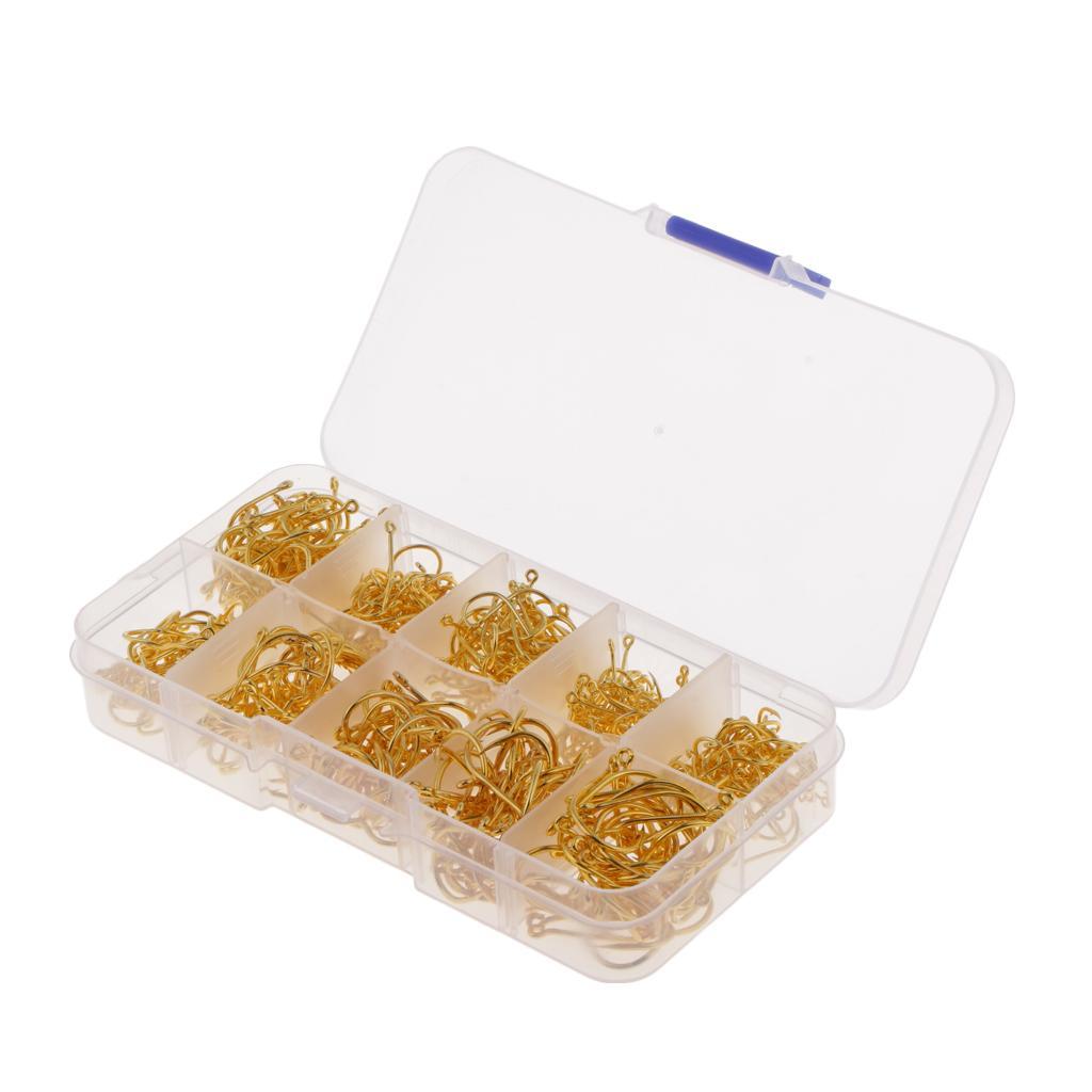 500pcs High Carbon Steel Fishing Hooks Offset Hook Barbed Fishing Hooks