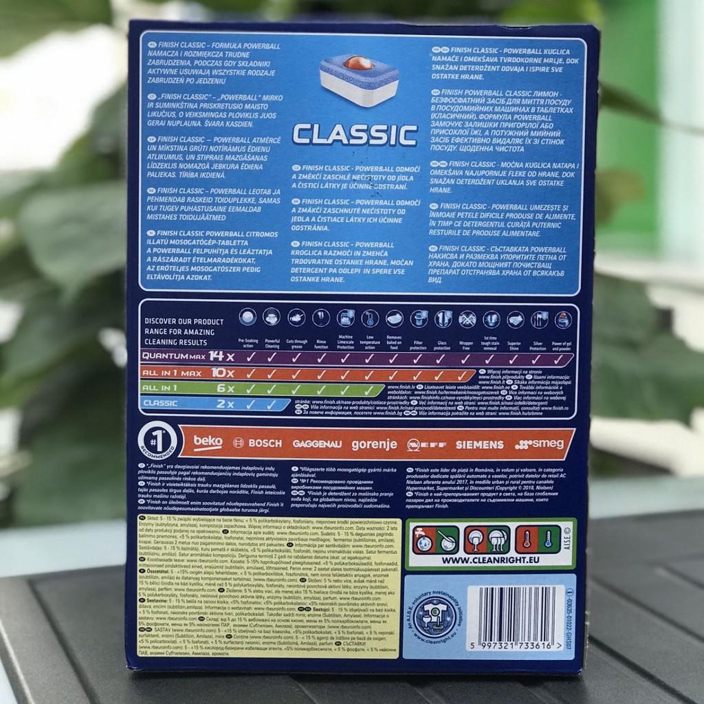 Viên rửa chén Finish Classic 100 viên - hương Chanh