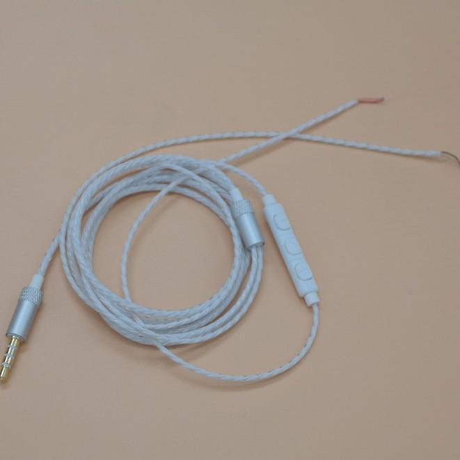 Dây cáp tai nghe sửa chữa nâng cấp thủ công có ba nút ổ cắm 3.5mm