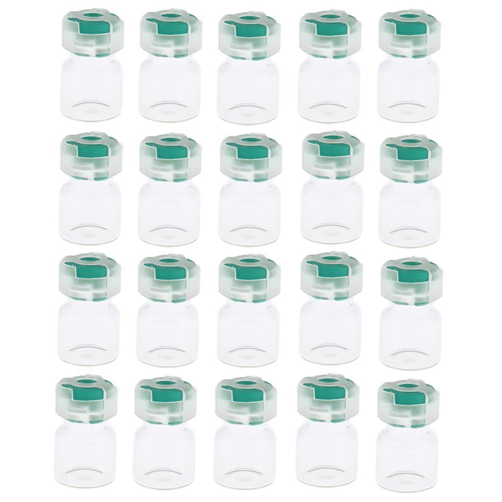 20Pcs Empty Sealed Sterile   Vials  Blue Lids