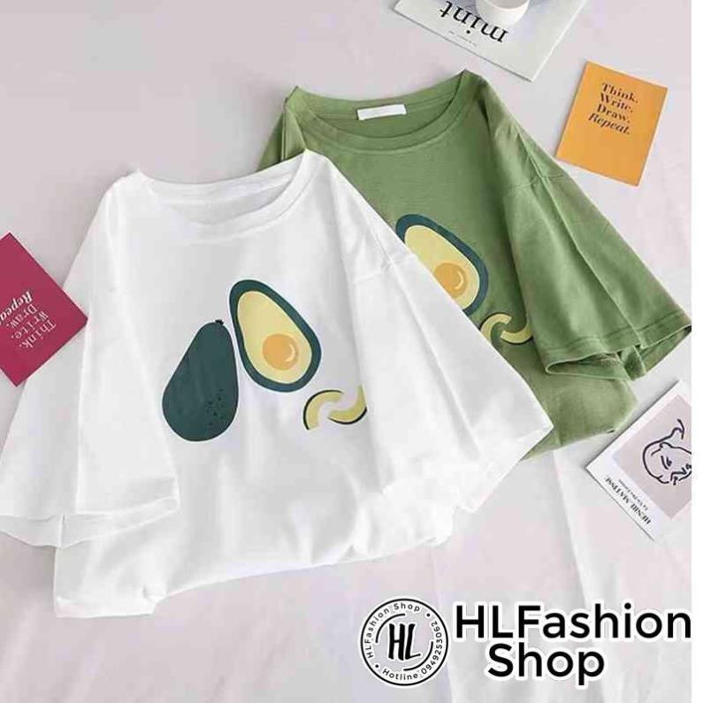 Áo Thun Tay ngắn Trái Bơ bổ đôi cực xinh tươi - freesize