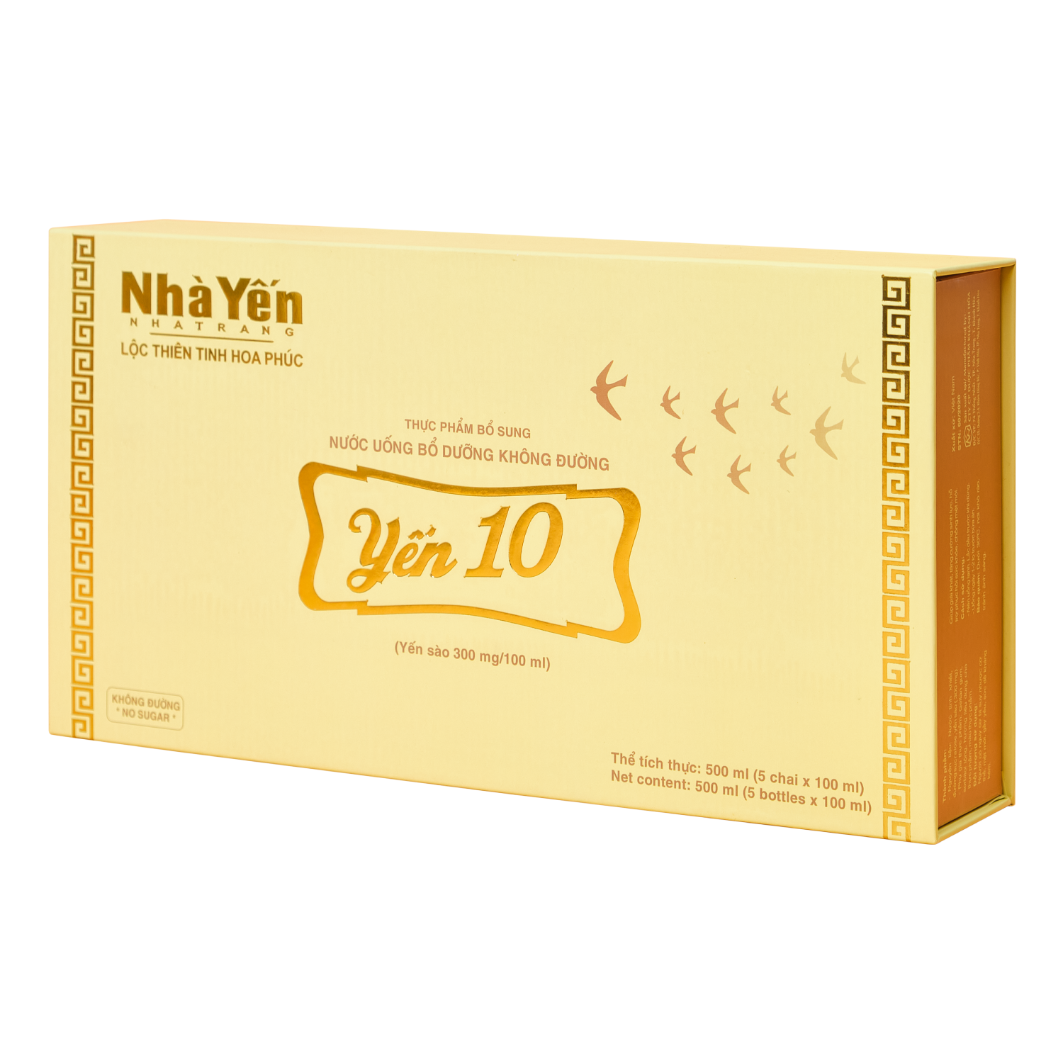 COMBO 5 hộp Nước uống bổ dưỡng không đường Yến 10 - Nhà Yến Nha Trang - Hộp 5 chai - Nước yến thủy phân - Yến sào Nhà Yến