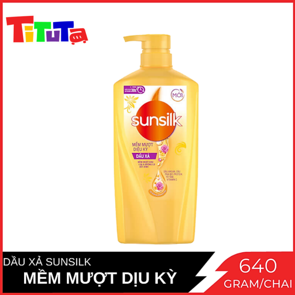 Dầu Xả SUNSILK Mềm Mượt Diệu Kỳ (Vàng) 640g