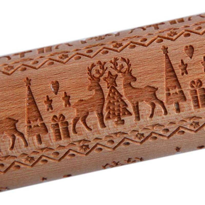 Khuôn Dập Nổi Bằng Gỗ Họa Tiết Giáng Sinh Dùng Trang Trí Bánh