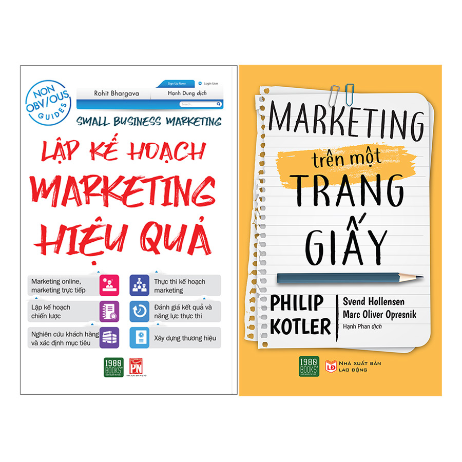 Combo Marketing Trên Một Trang Giấy + Lập Kế Hoạch Marketing Hiệu Quả ( 2 Cuốn )