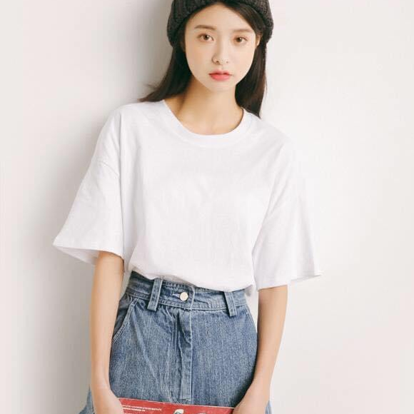 Áo thun trơn tay lỡ form rộng unisex - Phông trơn