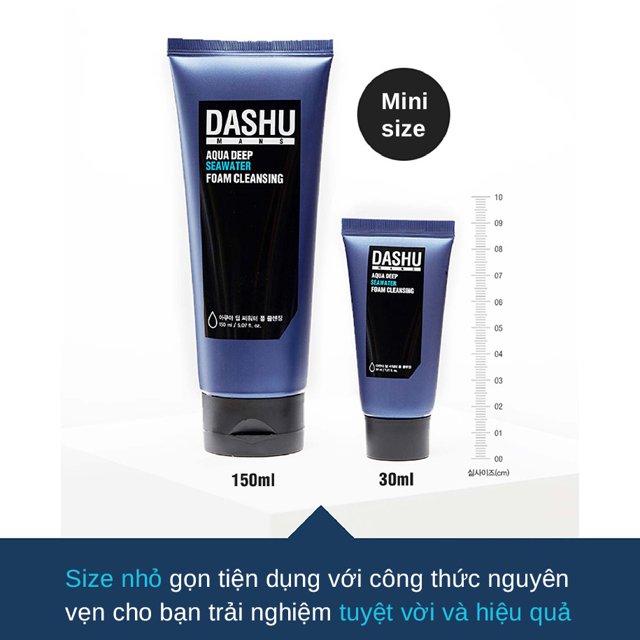 Sữa rửa mặt nam chính hãng Hàn Quốc DASHU sạch sâu kiểm soát nhờn dành cho mọi loại da 30ml JN-SRM04