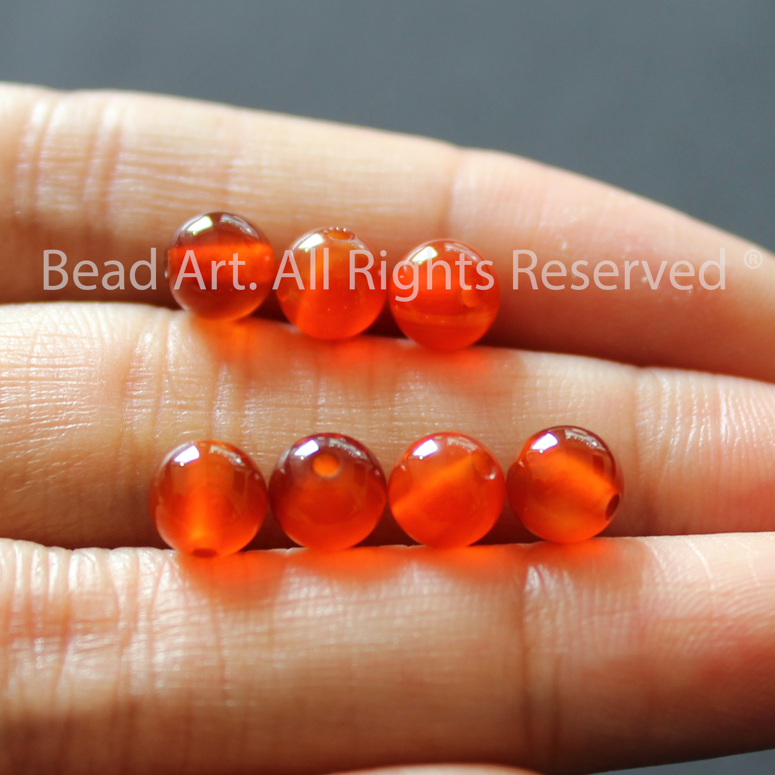 6MM Đá Mã Não Đỏ Cam, Đá Phối Vòng Tay Phong Thuỷ, Chuỗi Hạt, Trang Sức, Mệnh Hoả, Thổ - Bead Art