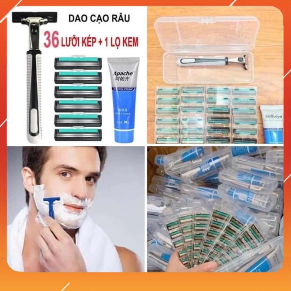 Bộ dao cạo râu 36 đầu lưỡi TẶNG kem cạo râu