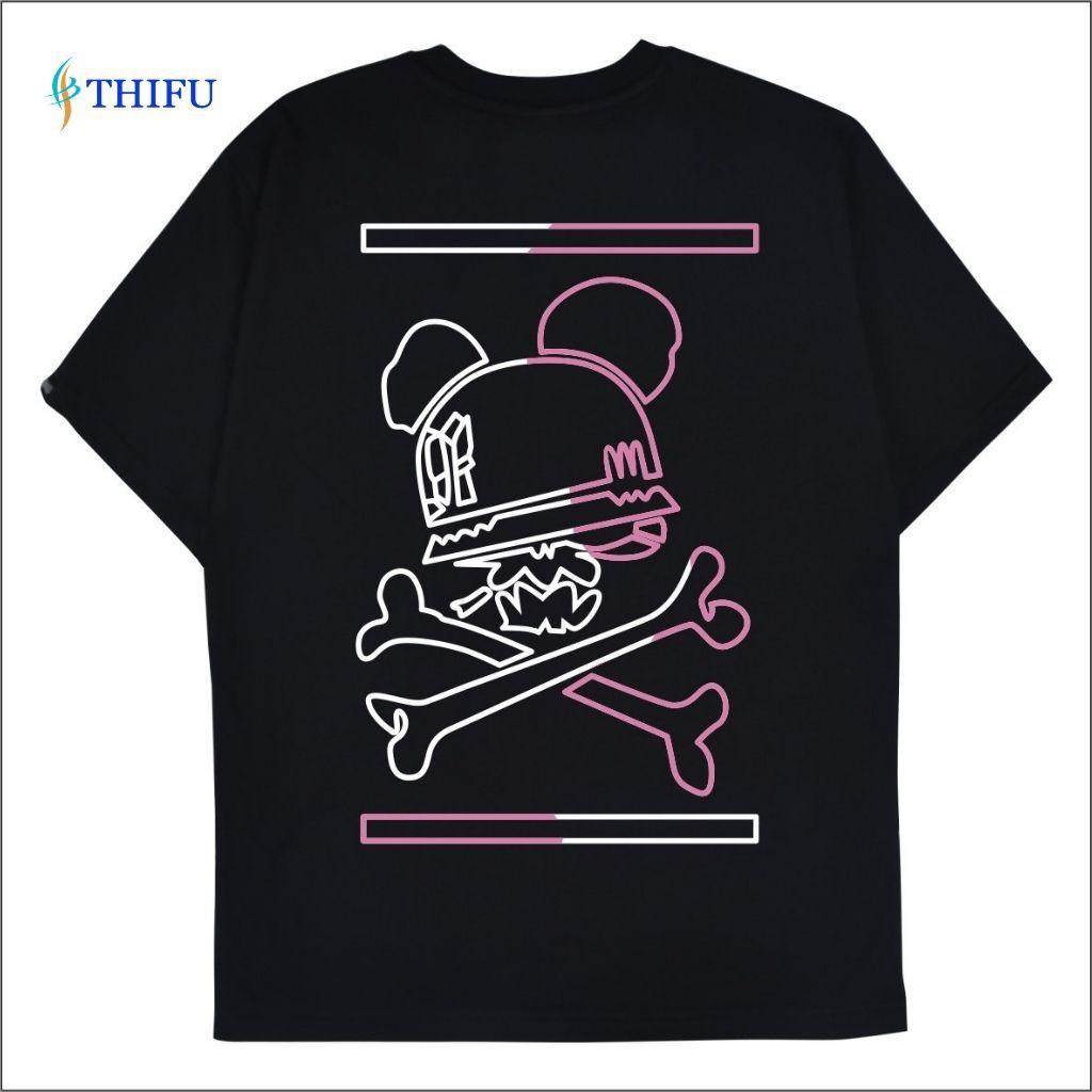 Áo Thun FASHION Tay Lỡ Hình Bộ Xương Cá Tính Mặt Sau- Chất Liệu Cotton, Thấm Hút Tốt Phù Hợp Cho Cả Nam Và Nữ