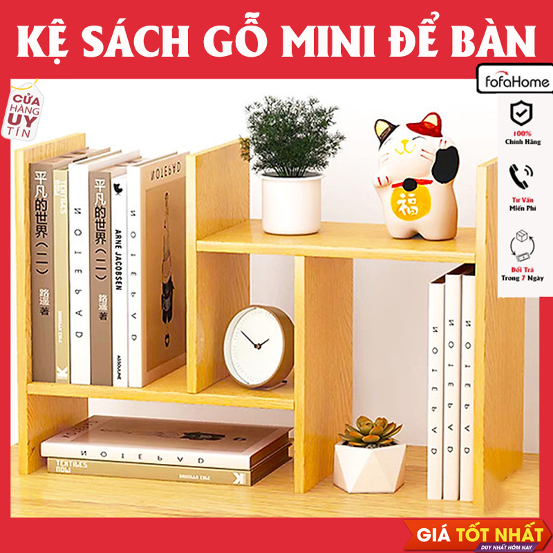 Kệ Sách Gỗ Để Bàn Đa Năng Điều Chỉnh Được Kích Thước Thanh Lịch Dễ Decor Bàn Làm Việc Bàn Học