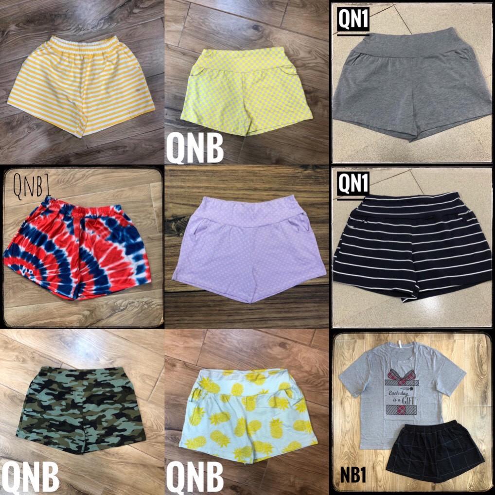 Quần BIGSIZE shorts đùi cho nữ chất thun cotton. trơn, hoa nhí, beo, trái thơm/khóm, lính, ngựa, cầu vồng, caro, bướm, sọc ngang, ngôi sao, chấm bi, hoa to