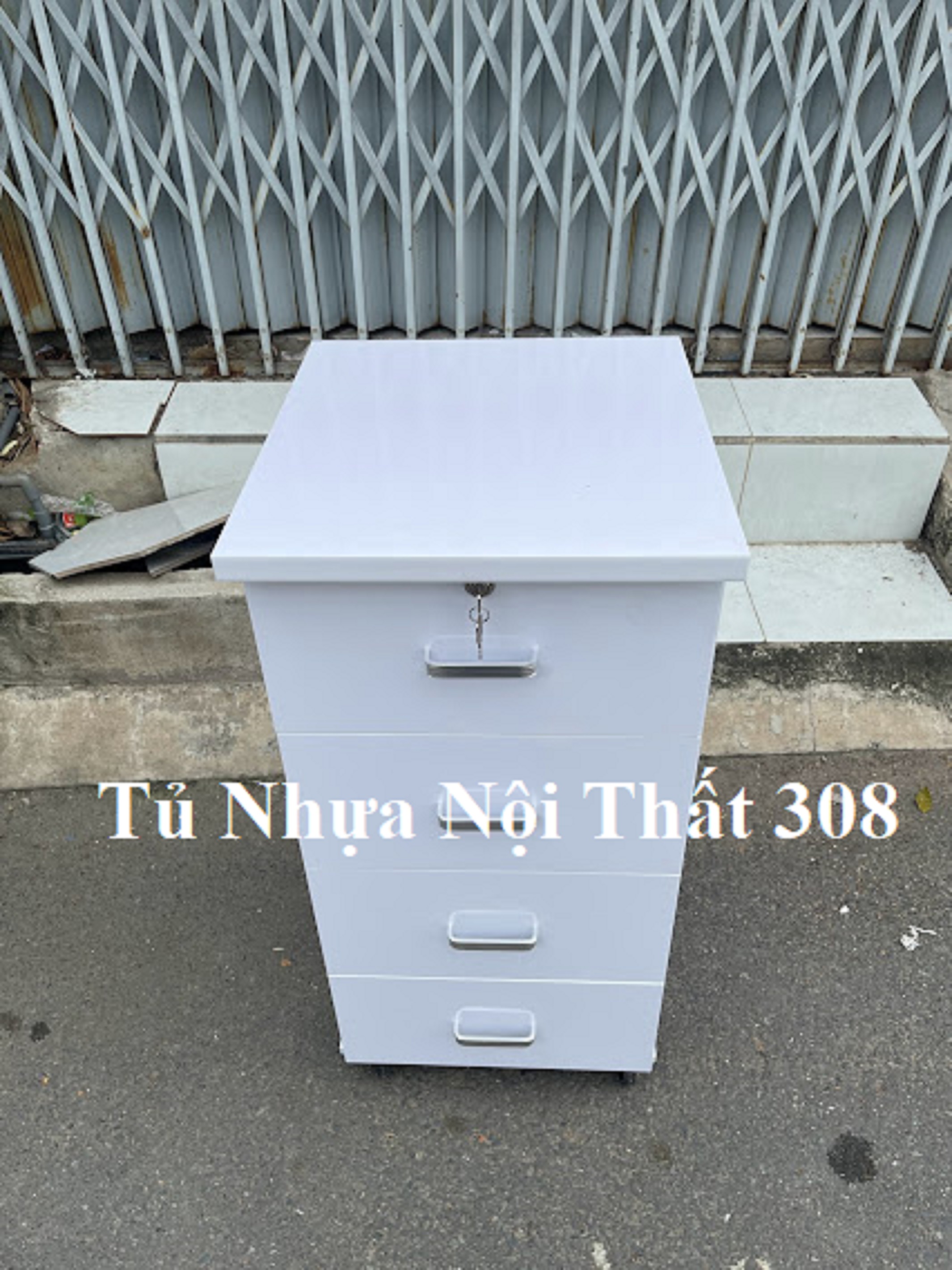 Tủ, Kệ Đầu Giường Nhựa Đài Loan Màu Trắng Cao 89,5cm Ngang 42cm Sâu 42cm K111