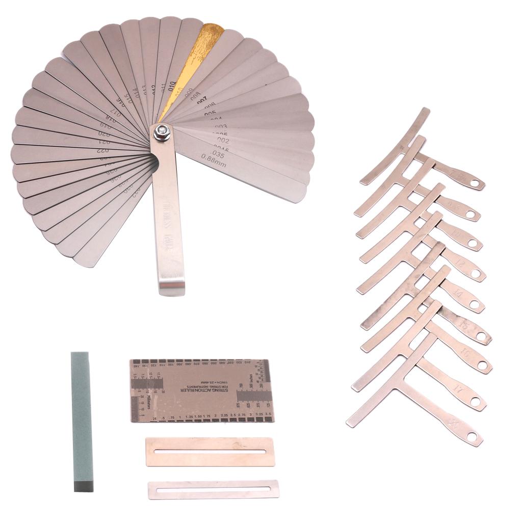 Luthier SỬA CHỮA 5 Bộ Ván Trượt Ngón Tay Ngòi Thường Bảo Vệ Understring Bán Kính Đồng Hồ Đo